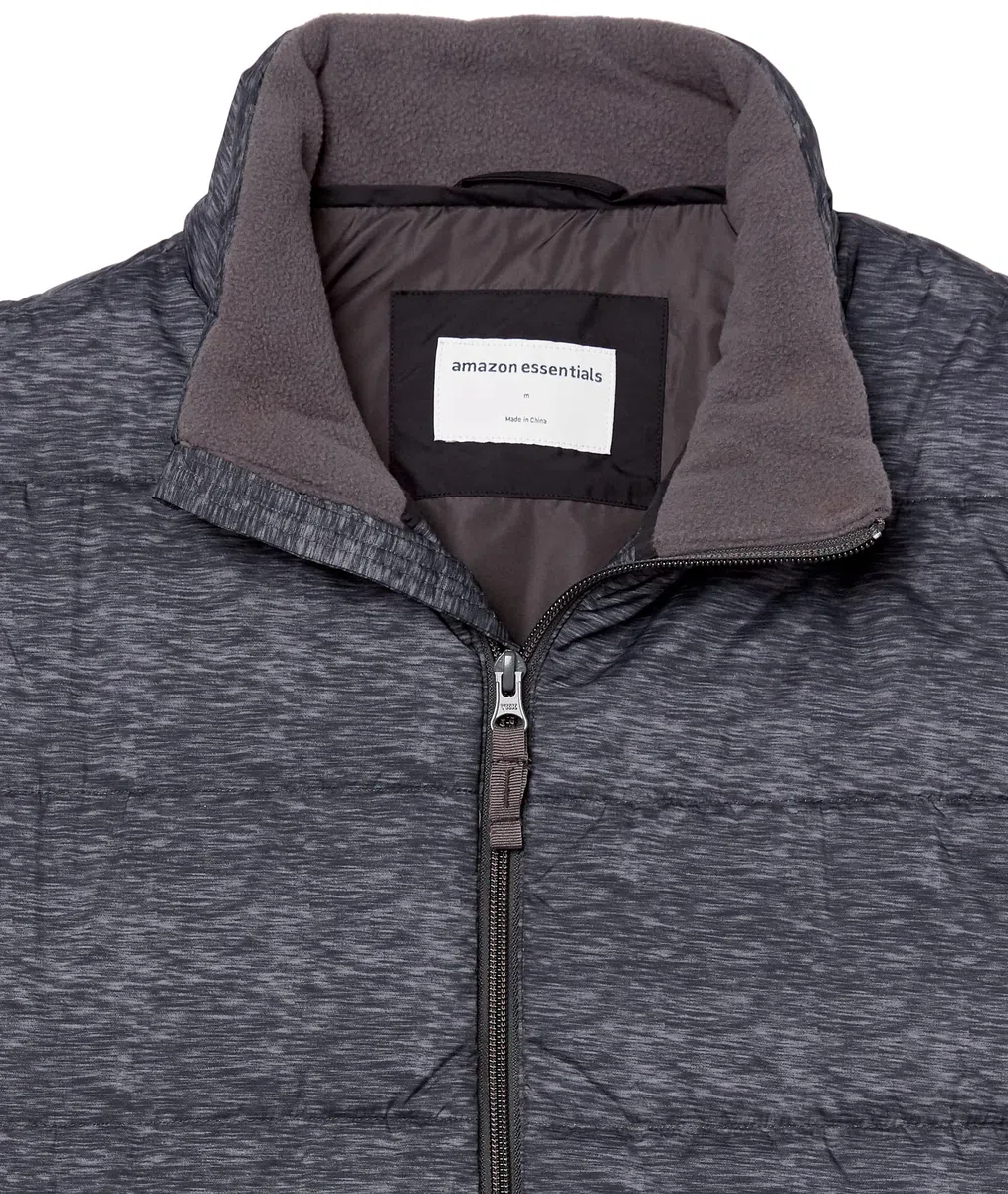 Amazon Essentials Uomo Gilet Imbottito Isolante Foderato in Pile Grammatura Media