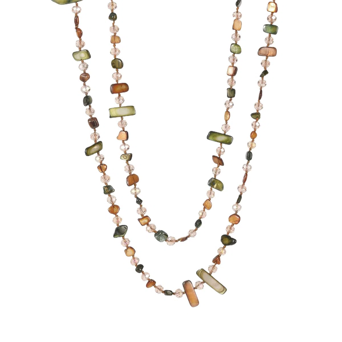 Collana lunga con perline irregolari colorate, collane lunghe estive da spiaggia, gioielli bohémien da donna (Style E)