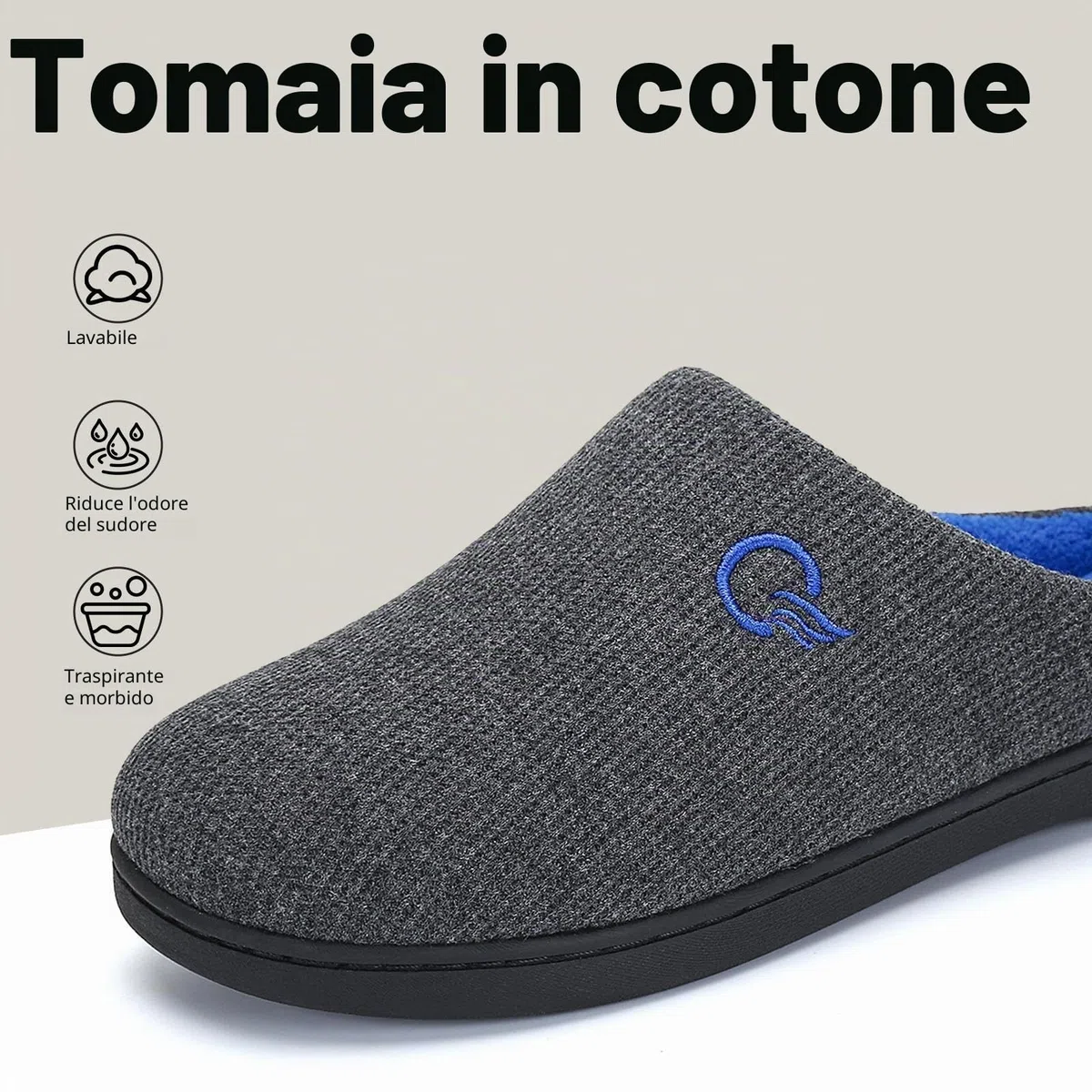 Mishansha Unisex Pantofole Donna Uomo Memory Foam Caldo Comode Antiscivolo Inverno Home Scarpe,36-47