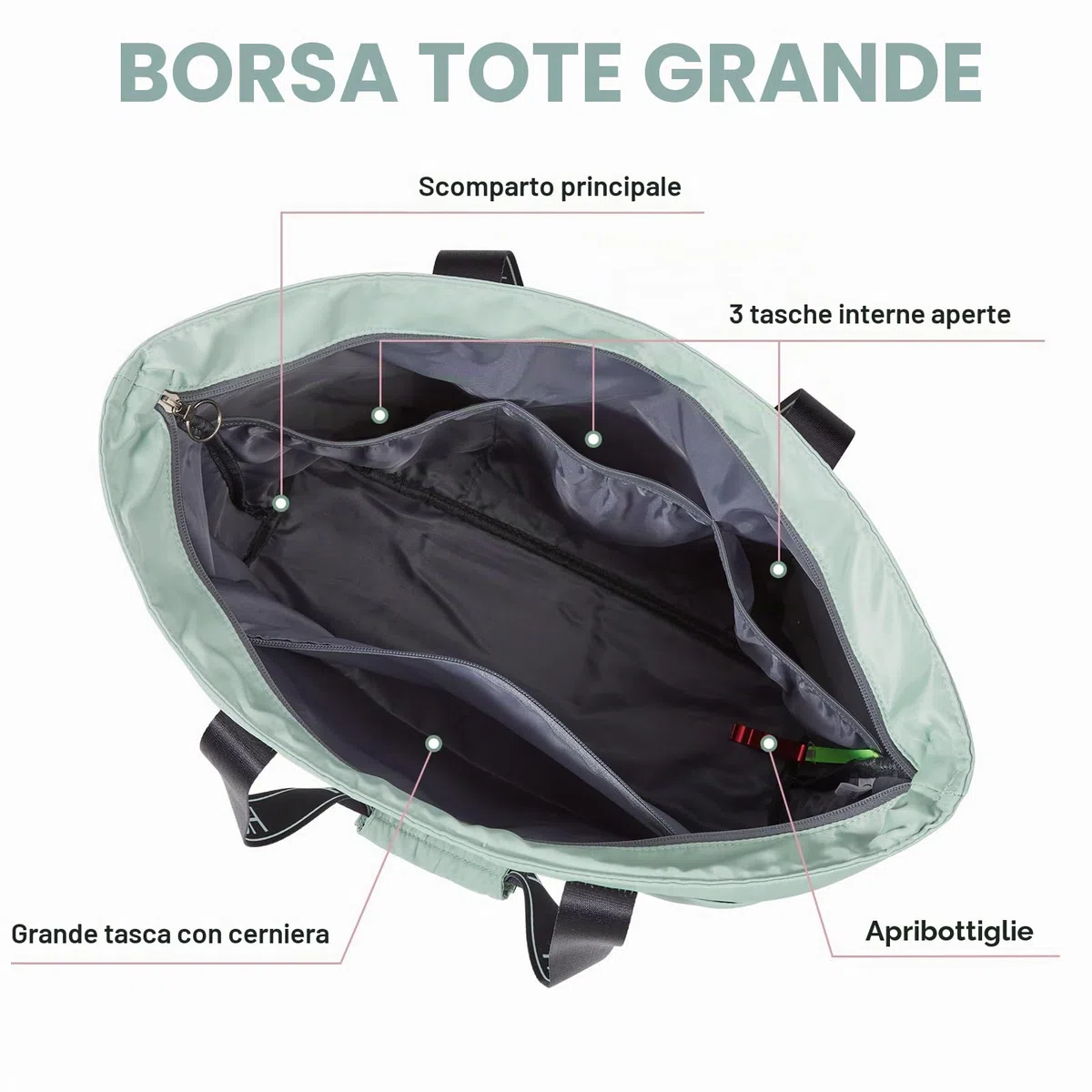 G4Free Borsa da spiaggia impermeabile, a prova di sabbia, borsa a tracolla, borsa da spiaggia, grande borsa sportiva, borsa per la spesa da donna
