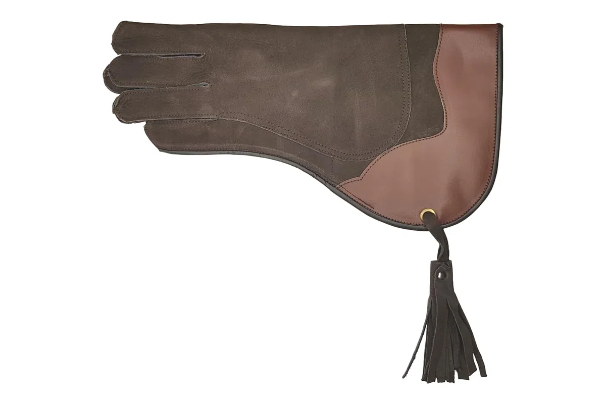 VlaMiTex J54 Guanti da Falconiere per Falchi e Falconi in Pelle Marrone
