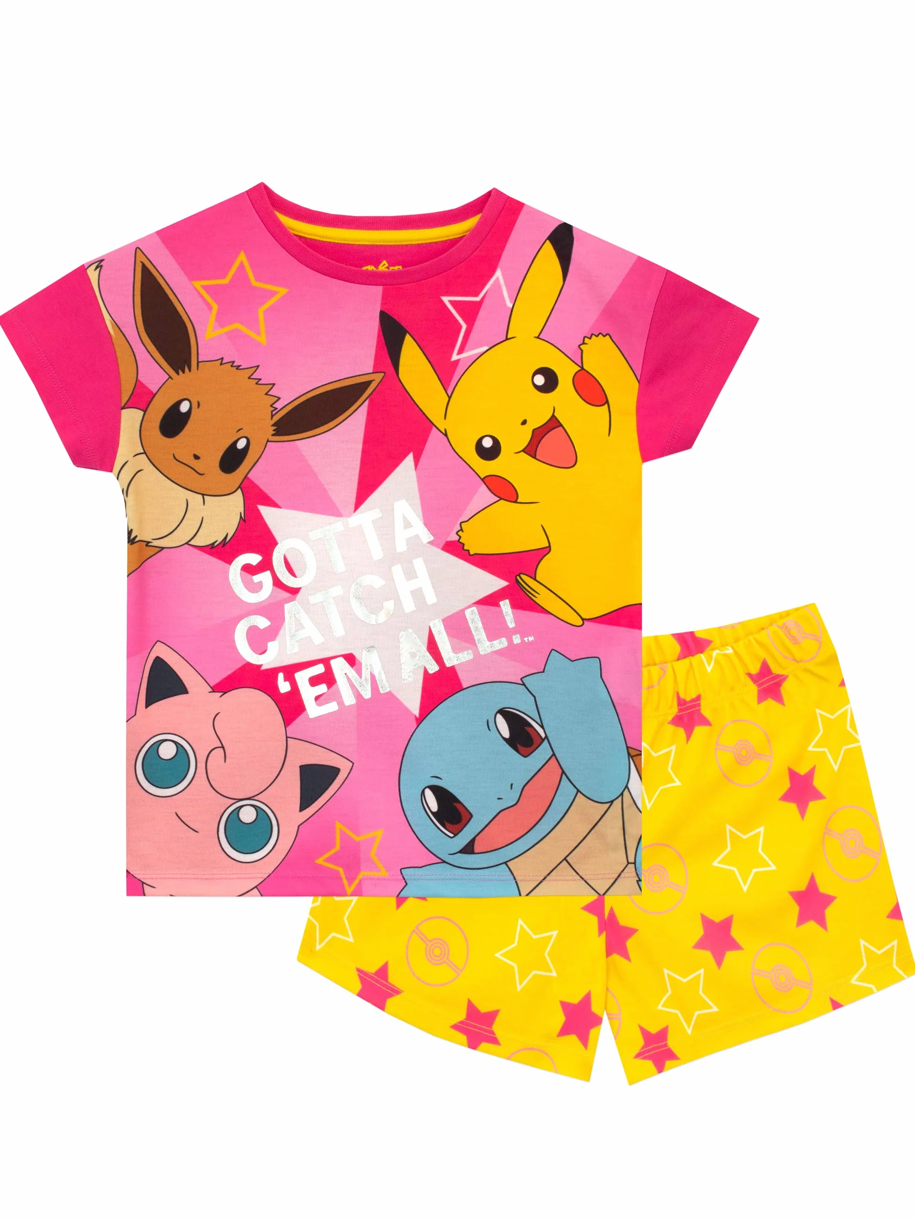 Pokémon Pigiama Bambina | Pigiama Pikachu | Eevee Pigiami Ragazza | Pigiamone Maniche Corte Bambino | da 5 A 13 Anni