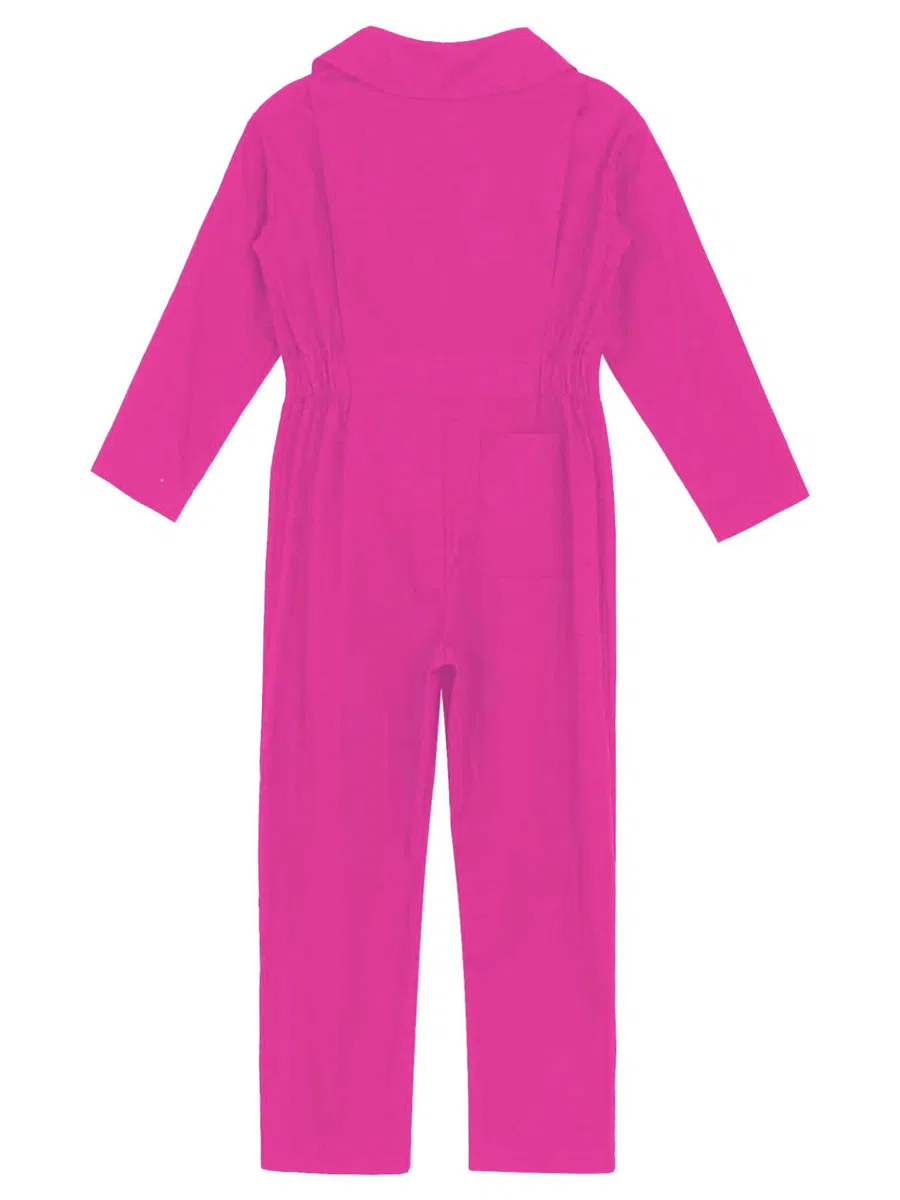 Lejafay Monopetto e grembiuli da lavoro con zip frontale per bambini, tuta standard da pilota di volo meccanico, tuta casual solida, salopette jumpsuit 5-16 anni