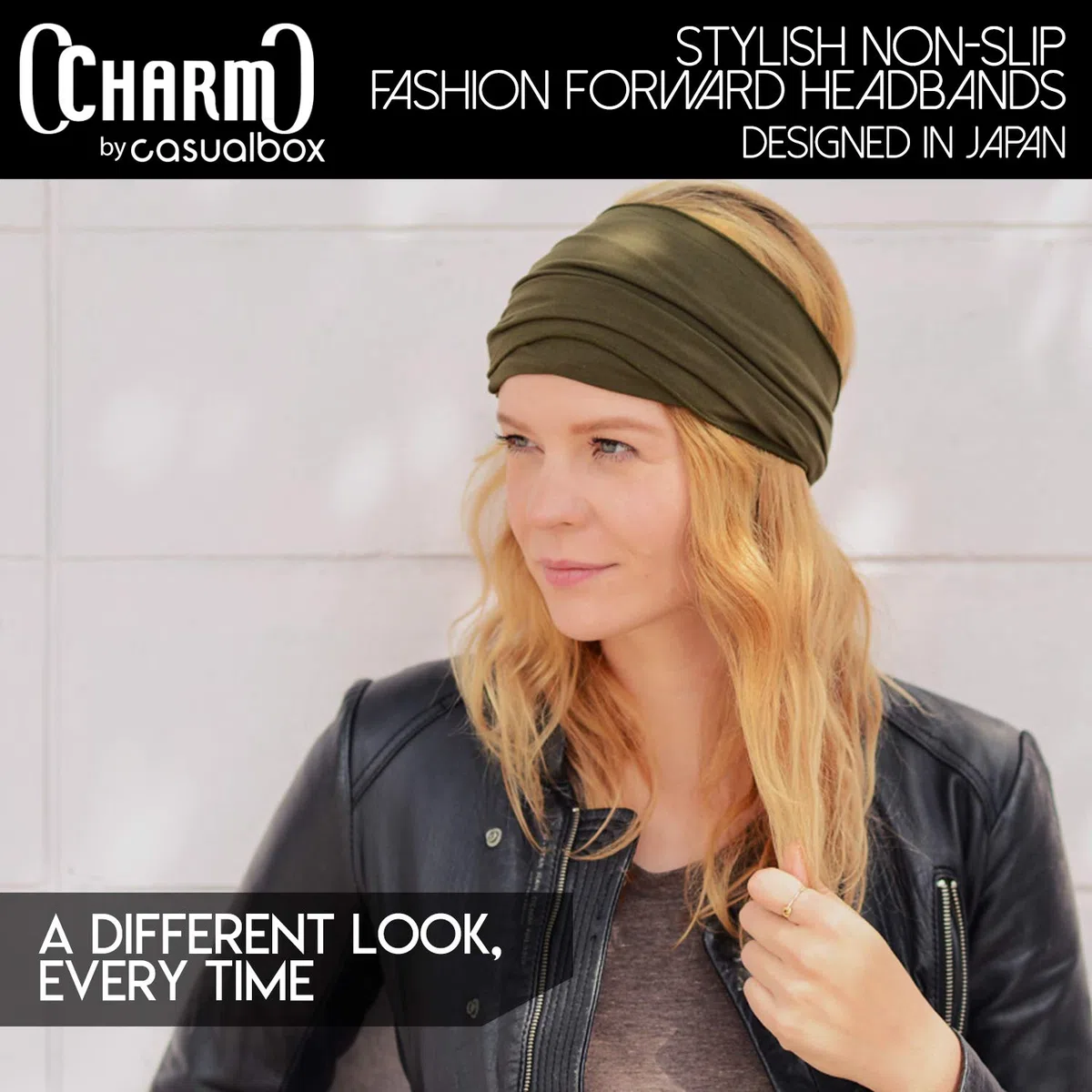 CHARM Bandana Elastico Uomo, Fascia Capelli Donna Stile Giapponese, Per Capelli Lunghi E Dread, Fascia Testa Avvolgente Nero