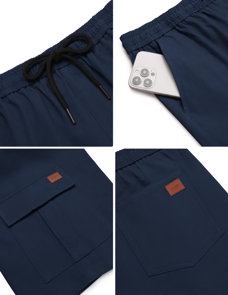 COOFANDY Pantaloncini da Uomo in Cotone Cargo Shorts Pantaloni Casual Corti Vita Elastica Estate con Tasche S-3XL