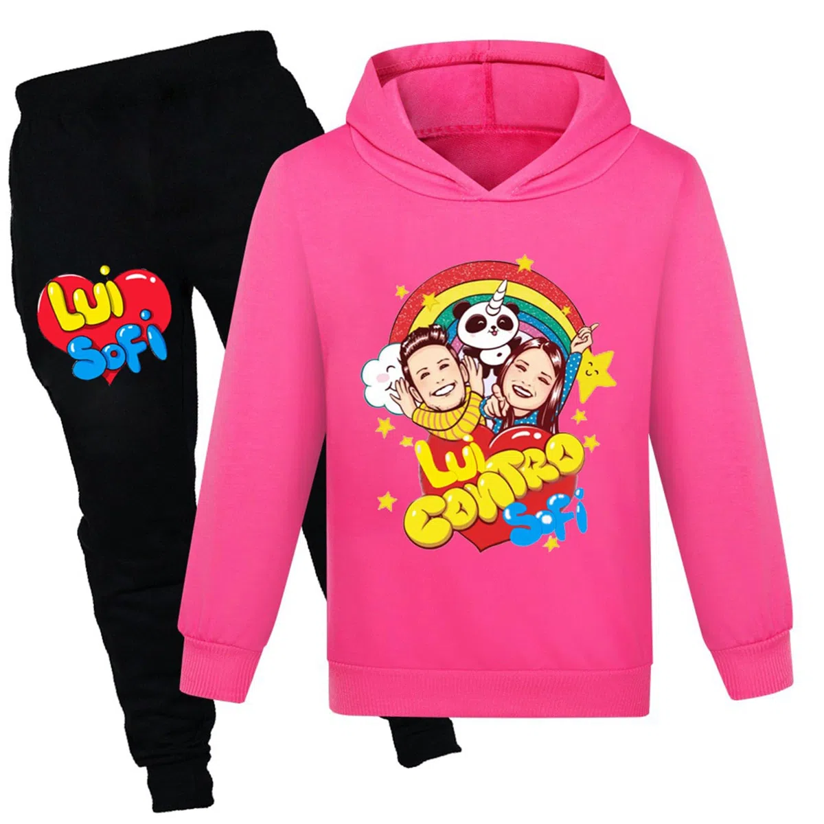 COOLGIRL Youtuber Ragazze dei Ragazzi con Cappuccio Top Set di Pantaloni con Cappuccio e Felpa Felpa con Cappuccio Cappuccio Sport All'Aperto Felpa