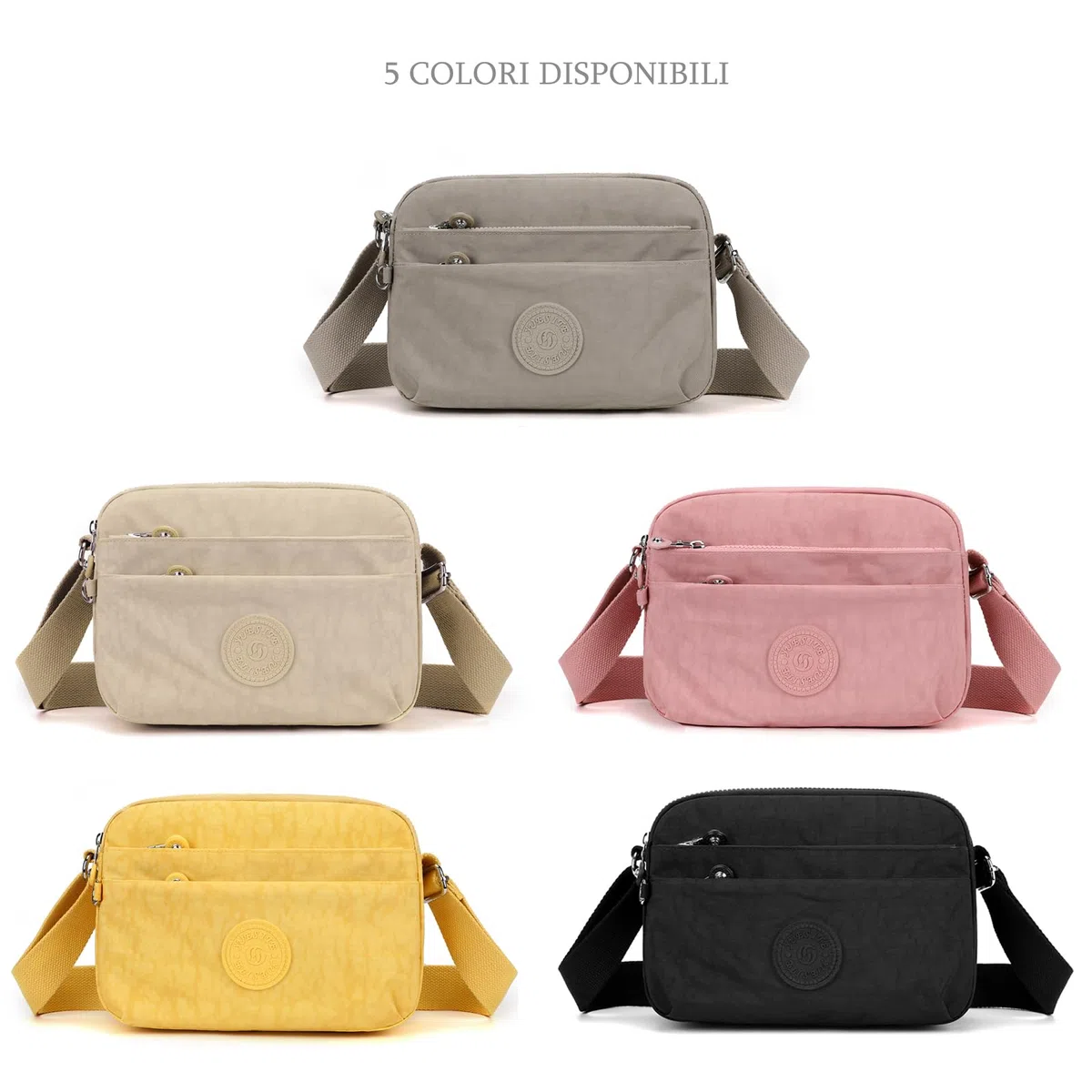 Borsa Tracolla Donna Borsetta Tracolla Sportiva Casual Borsa leggera a Spalla Multitasche Crossbody Bag in Nylon Impermeabile KM33