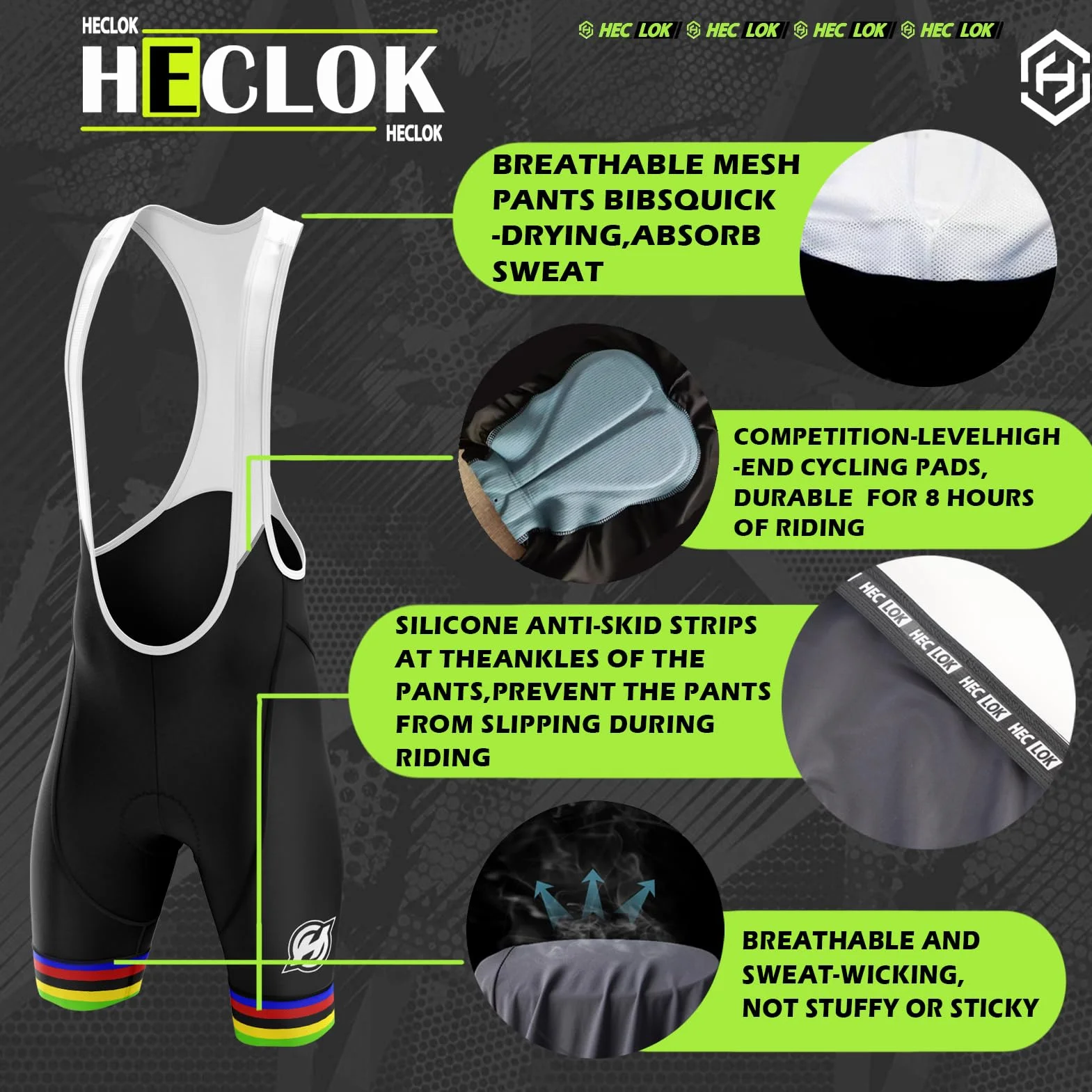 Abbigliamento Manica Corta Tuta Ciclismo Uomo Estate Completo Set+Pantaloncini 9D Gel Imbottito con Bretelle MTB＋Guanti, Occhiali da Ciclismo