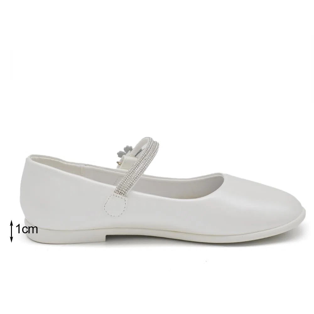 IF Scarpe Ballerine da Bambina Ragazza Perline Fiori Cerimonia Gioiello Comunione W7052