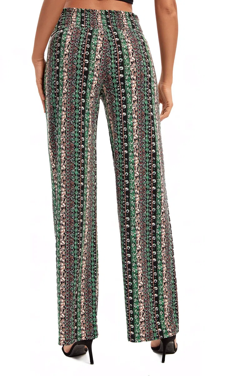EXCHIC Donne Gamba Dritta Sciolto Boho Yoga Pantaloni Casual Elastico Vita Pantaloni con Tasche