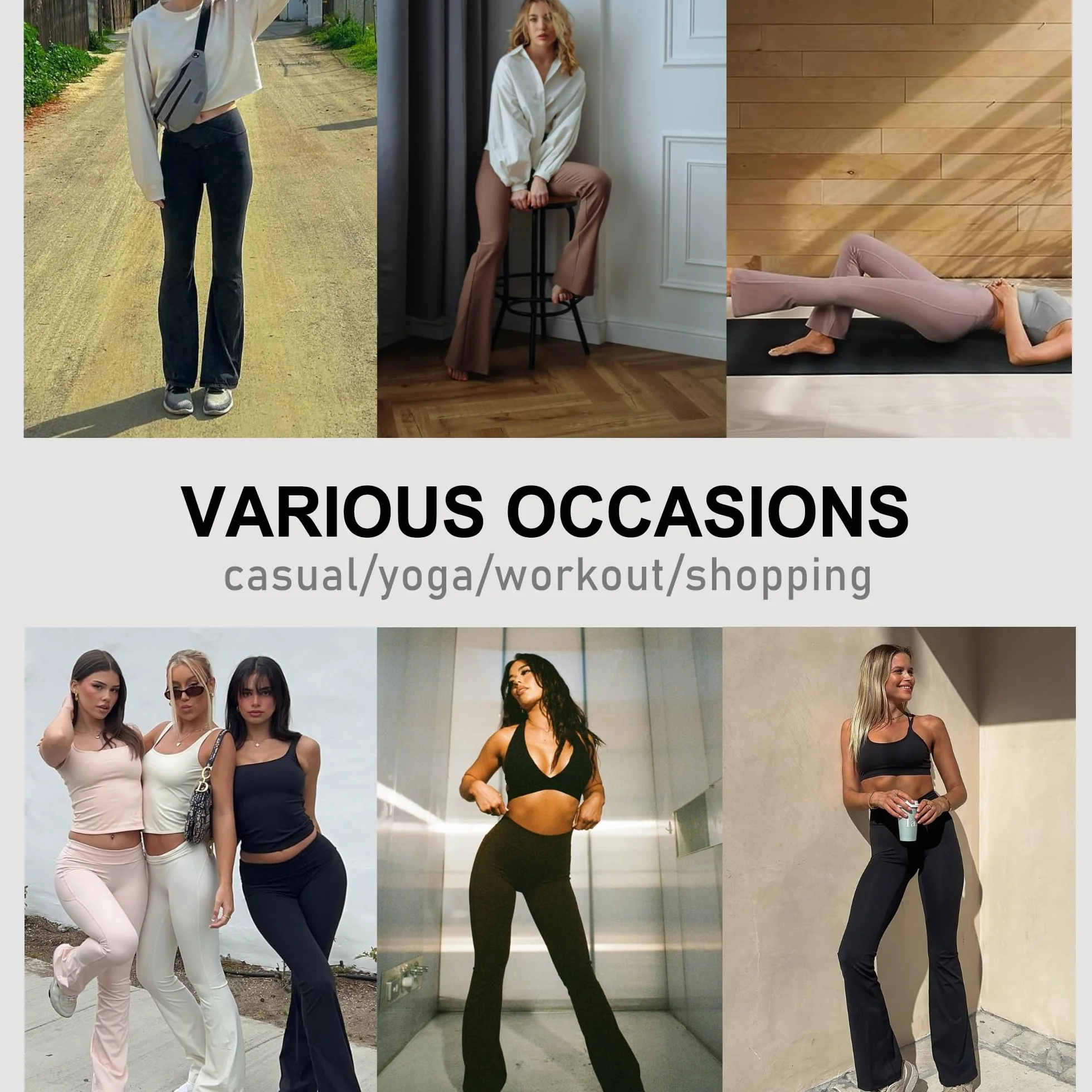 ACTINPUT Pantaloni Yoga Donna Campana Aderenti Zampa Elefante Elasticizzati Bootleg V Cross Leggins Sportivi Fared Leggings Palestra Fitness Danza Casual