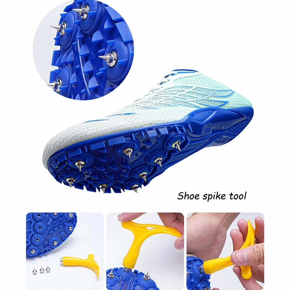 Scarpe da Atletica Leggera antiscivolo Unisex Scarpe da Atletica 8 Chiodi Spikes Tacchetti da Corsa Campestre Scarpe da Corsa Professionali da Competizione per Atletica,a media distanza,35-45 EU