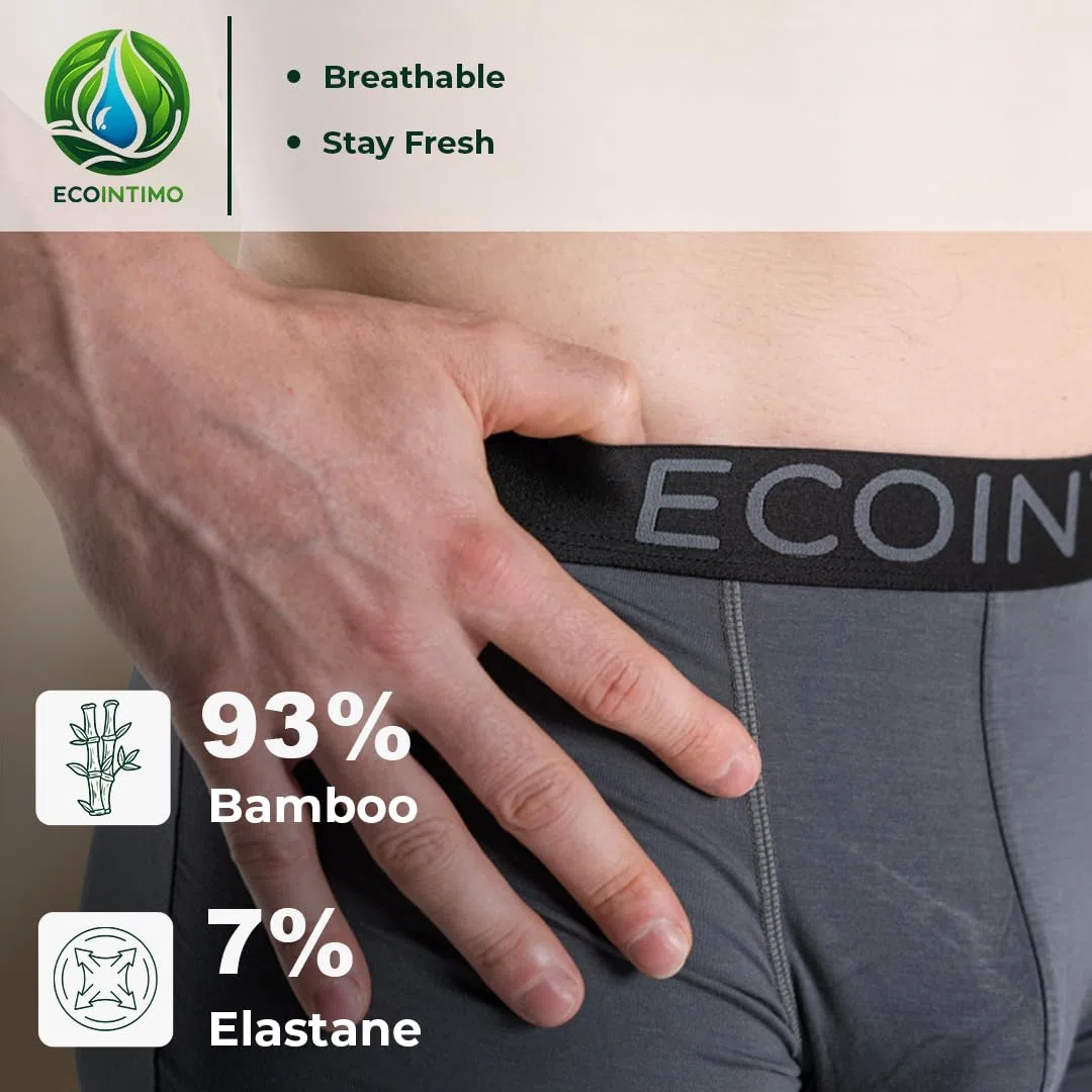Boxer Uomo [Pack da 3] | 93% Fibra di bambù, 7% Elastan, Traspiranti, Morbidi e sagomati, Ideali Come Intimo Quotidiano e Sportivo