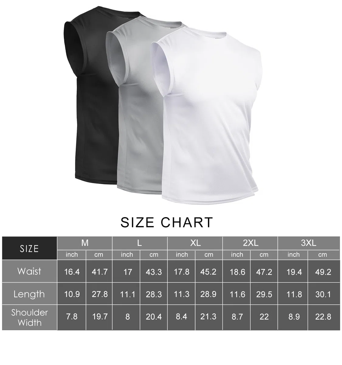 Suwangi 3 Pezzi Canotte da Uomo Sportiva Palestra Canotte Senza Maniche Allenamento Running Bodybuilding Smanicato