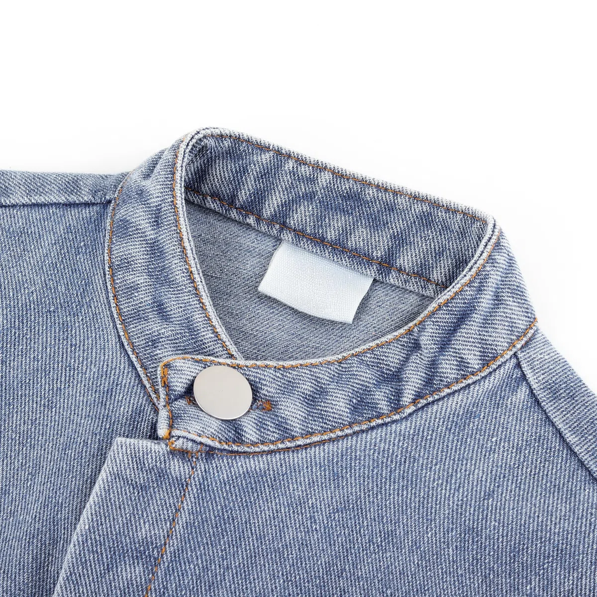 Bambino Denim Gilet Primavera Autunno Senza Maniche Giacca Ragazzi Ragazze Colletto Rialzato Top Tinta Unita Classico Casual Bottone Capispalla