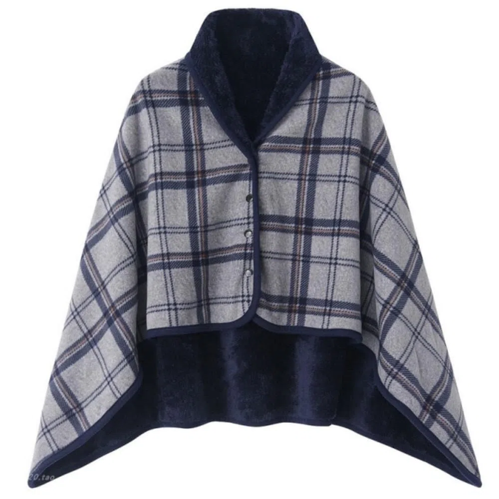 JEMPET Coperta indossabile in pile con bottoni - Comodo poncho, coperta in flanella, scialle, mantella senza maniche in peluche per uomo e donna140cm*100cm