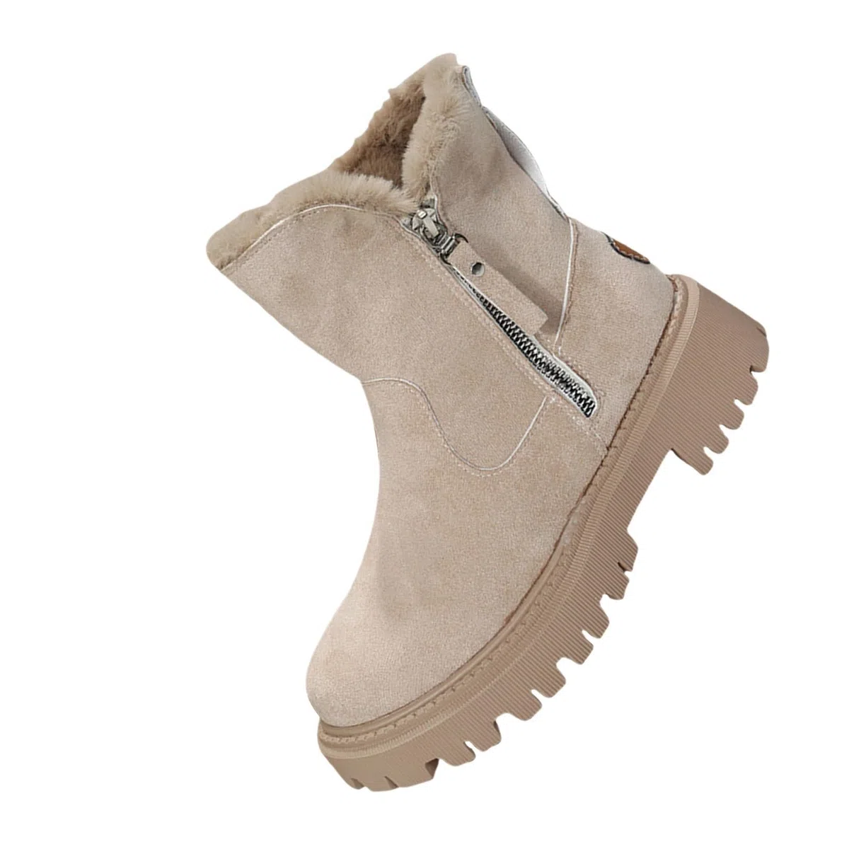 Stivali invernali da donna, imbottiti, per attività all'aperto, caldi, antiscivolo, con chiusura a strappo laterale, eleganti, in cotone, classici stivali corti