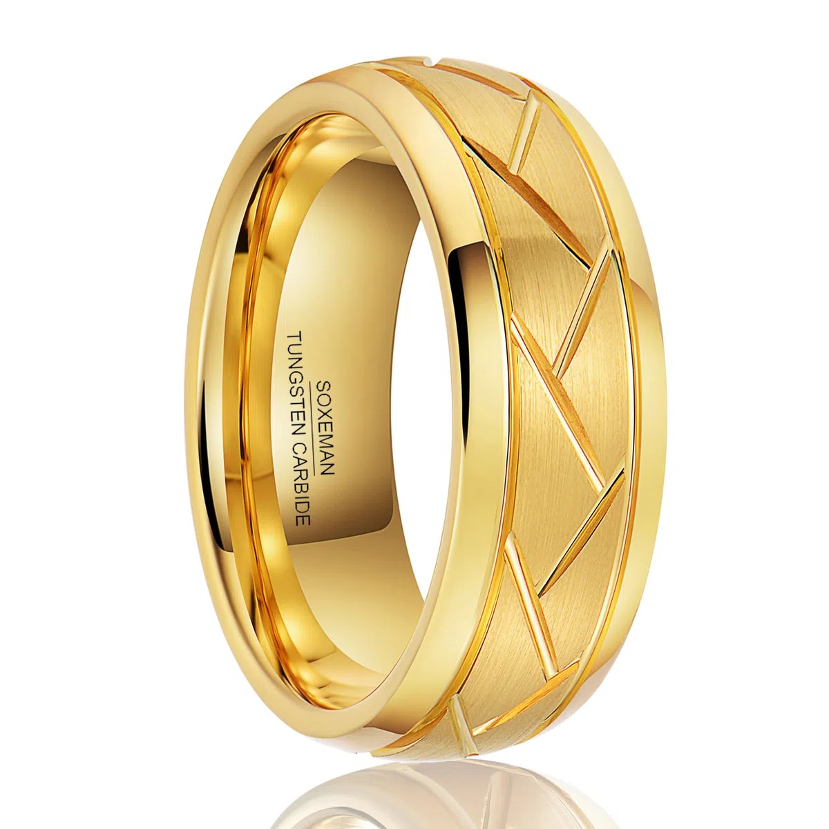 1 anello alla moda in tungsteno Y2K per uomini e donne, con una larghezza di 8 mm, adatto per l'uso quotidiano su fedi nuziali per coppie, feste, vacanze, compleanni e anniversari