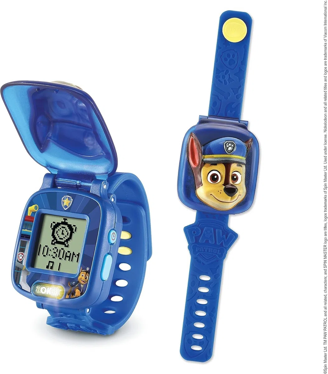 VTech PAW Patrol - Orologio Interattivo di Chase, Orologio per Bambini con 4 Giochi, Schermo a Colori, Inclusa Voce di Ryder, Funzione Sveglia e Timer, Lingua Italiana, Batterie Incluse, 3-7 Anni