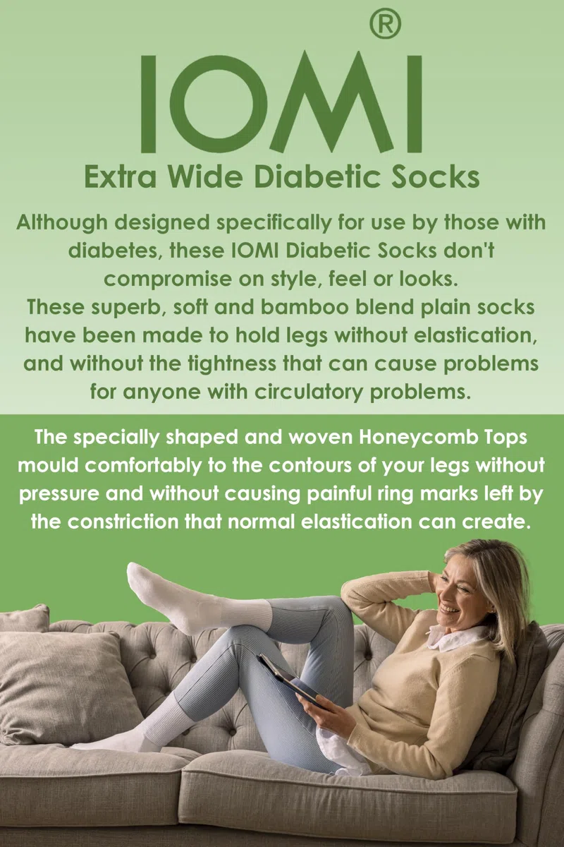 IOMI 3 Paia Calze Uomo e Donna Bambu Diabetici | Calzini Senza Elastico Footnurse