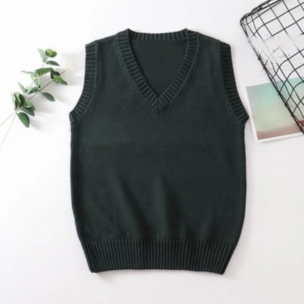 Maglione senza maniche da donna con scollo a V lavorato a maglia pullover gilet da donna top