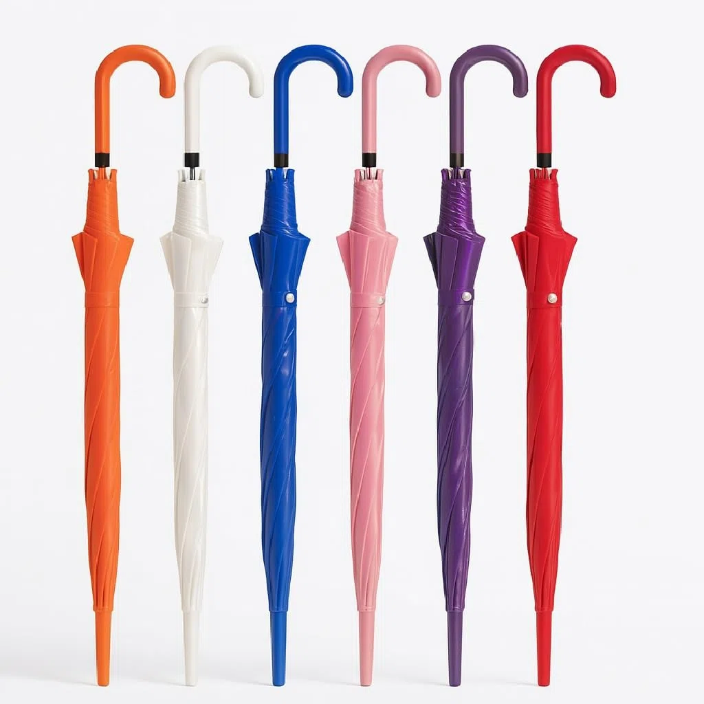 DANYX Set 4 Ombrelli Trasparenti Automatici PVC Antivento Manico Curvo 8 Stecche Vari Colori Uomo Donna