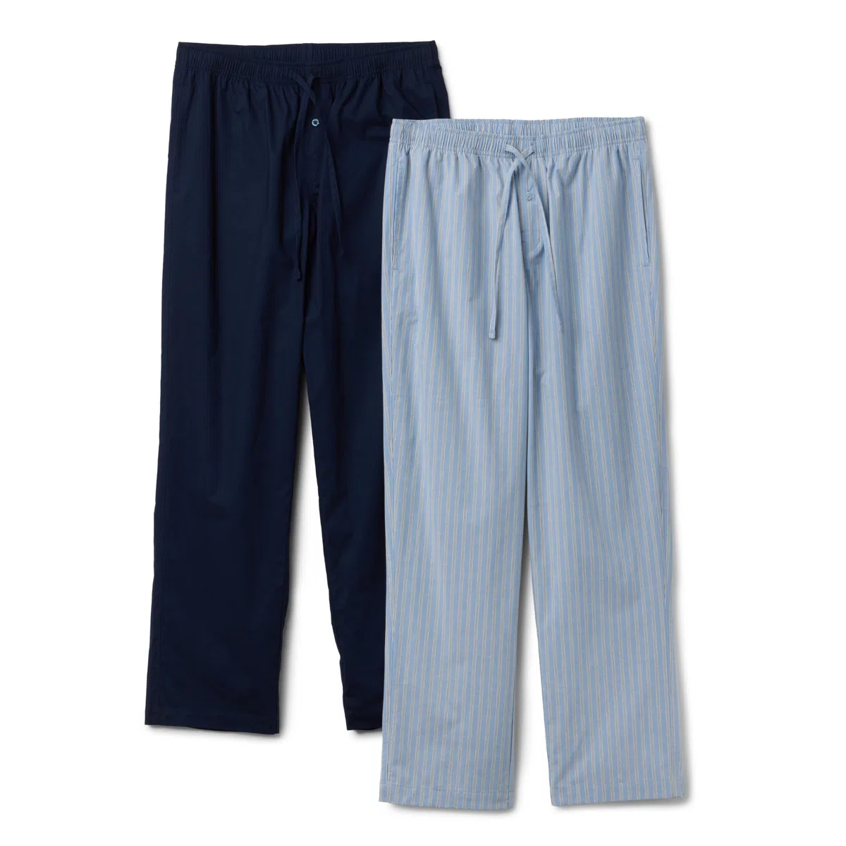 Amazon Essentials Pantaloni Pigiama Lunghi in Popeline di Cotone Elasticizzato Uomo, Confezione da 2