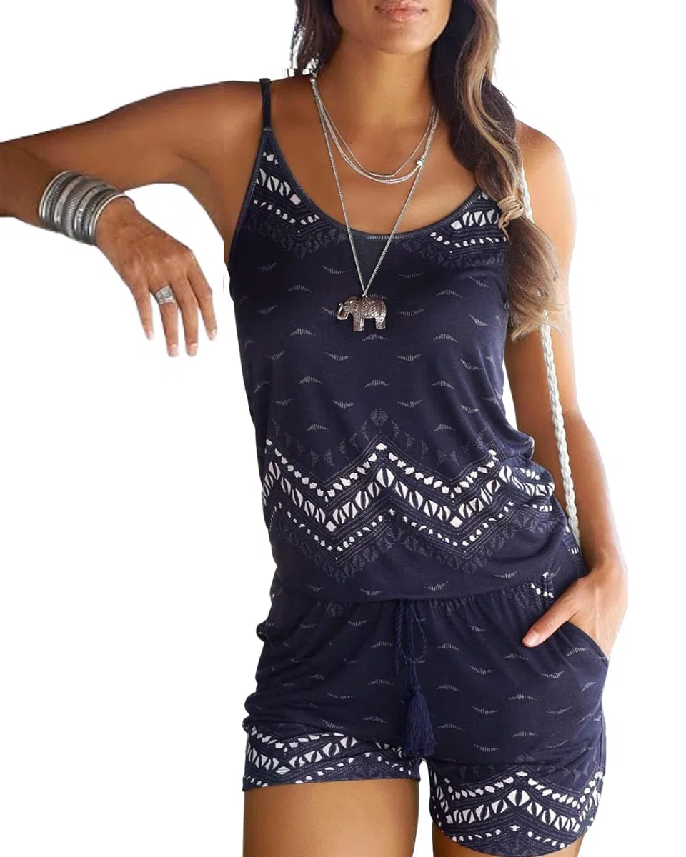 JFAN Monopezzi e Tutine Jumpsuit da Donna Floreale Stampa Canotta Pantaloni Estivi Casual Beachwear Elegante Copricostumi Estivi Mare