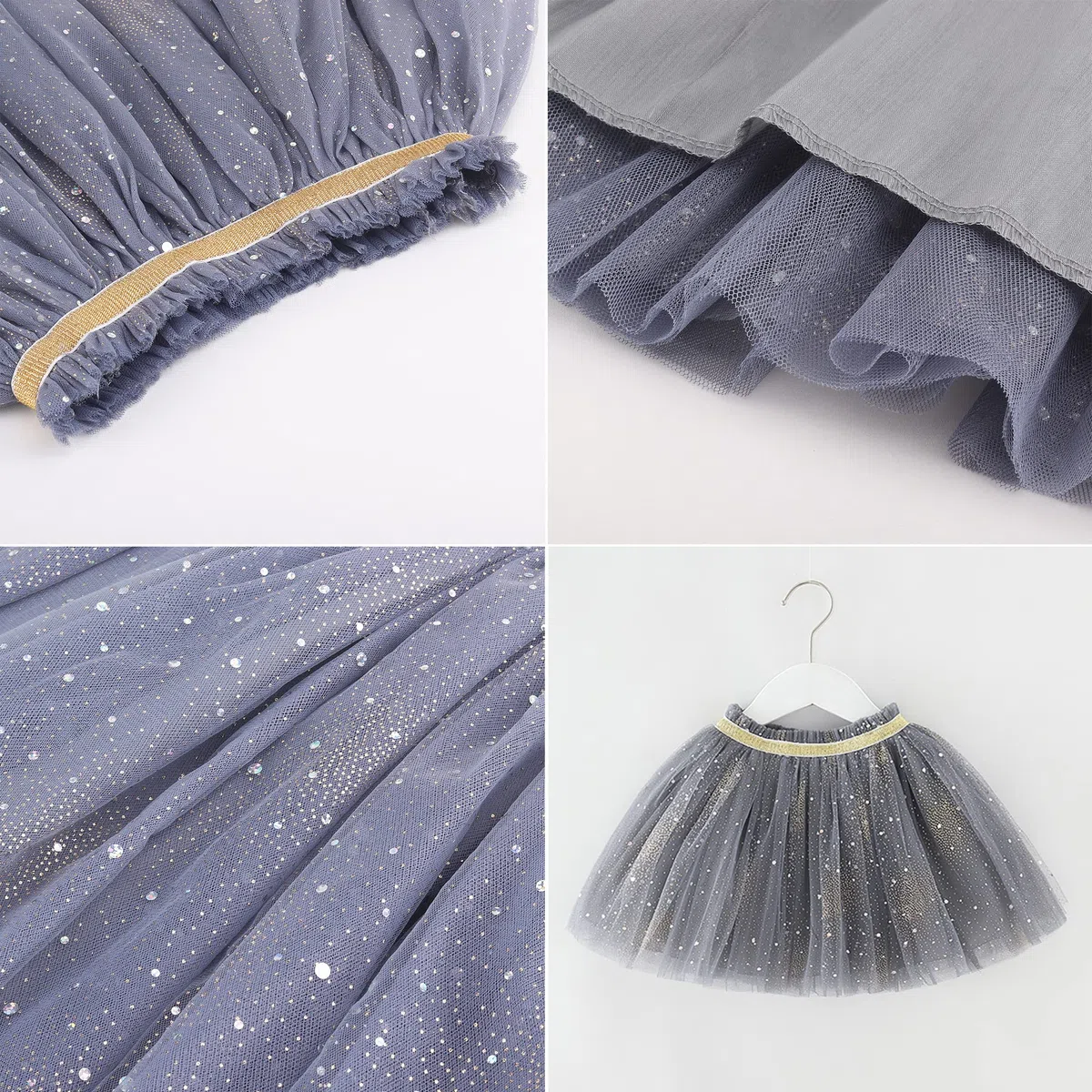 Bebè Bambine Ragazze Gonna tutù Gonna Principessa Paillettes Cielo Stellato Mini Gonna Gonna Tulle Gonna Balletto con Elastico in Vita Moda per 2-10 Anni