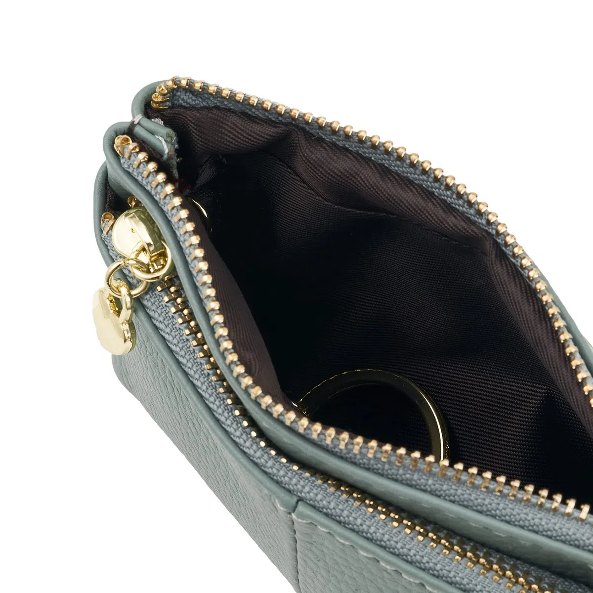 Donna Portamonete Borsello in vera pelle con Portachiavi Coin Purse（Blu）