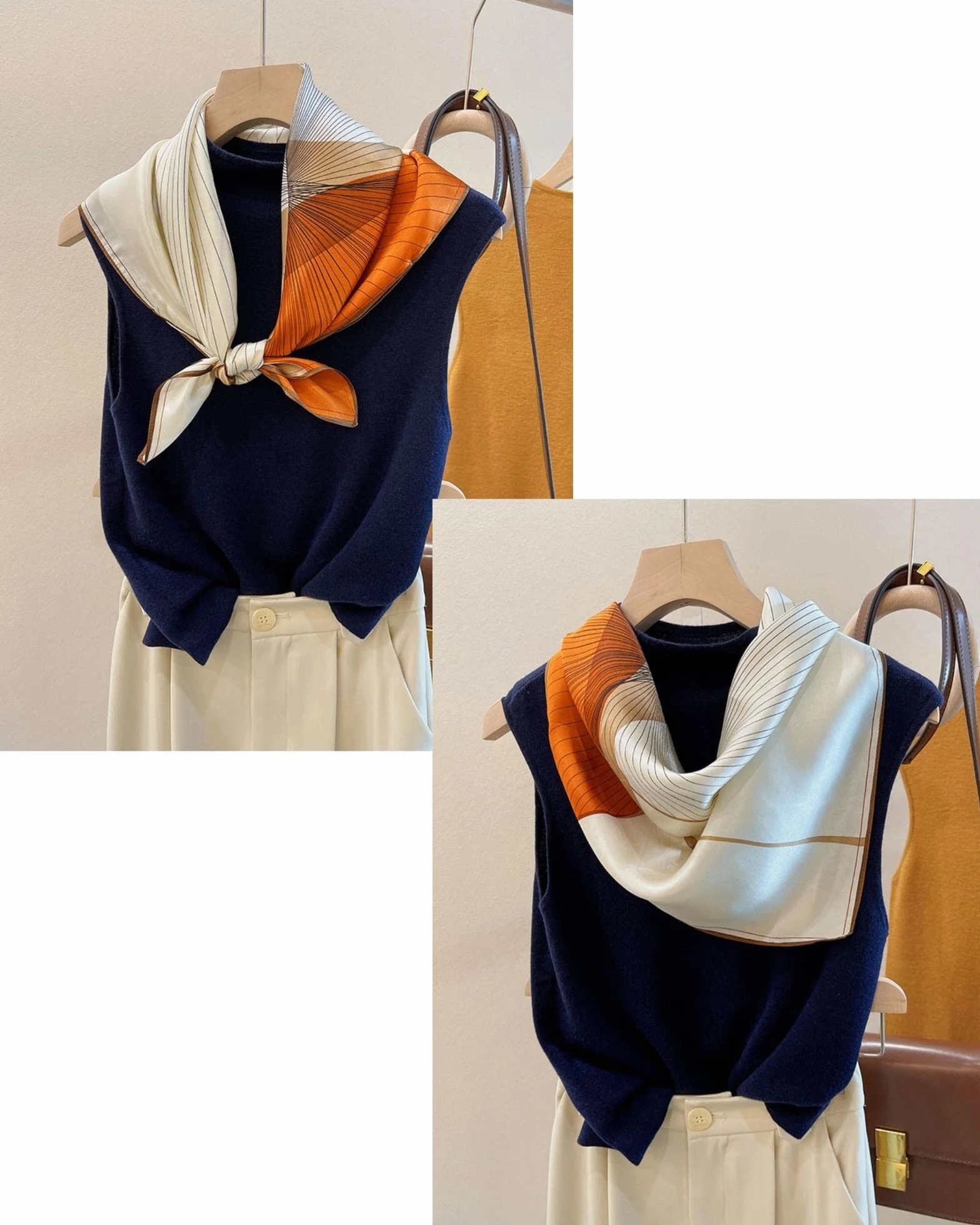 PoeticEHome Foulard in 100% Seta di Gelso Pura - Sciarpa Quadrata Donna Collo e Testa con Confezione Regalo - 68x68 cm
