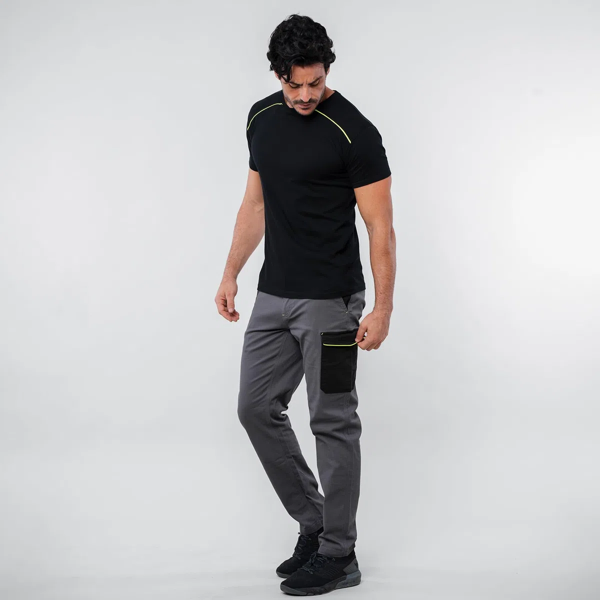 JRC ZURIGO Bicolor Pantalone da Uomo Multitasche Elasticizzato in Cotone Tessuto Prelavato da Lavoro