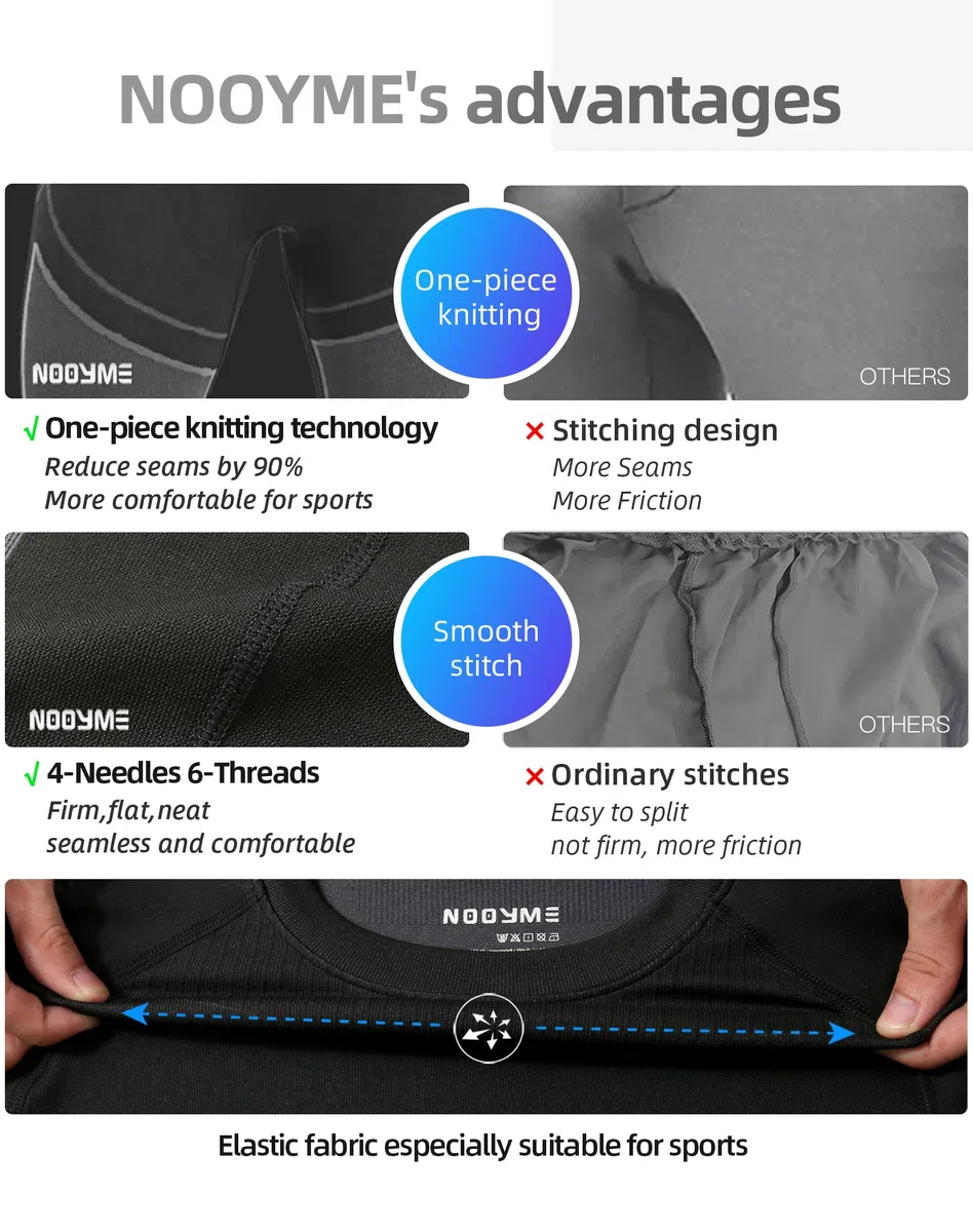 NOOYME Calzamaglia Termica Uomo Pantaloni Termici Uomo Traspirante Asciugatura Rapida Leggins Uomo Pantaloni Compressione Uomo per Sci Ciclismo Corsa Allenamento