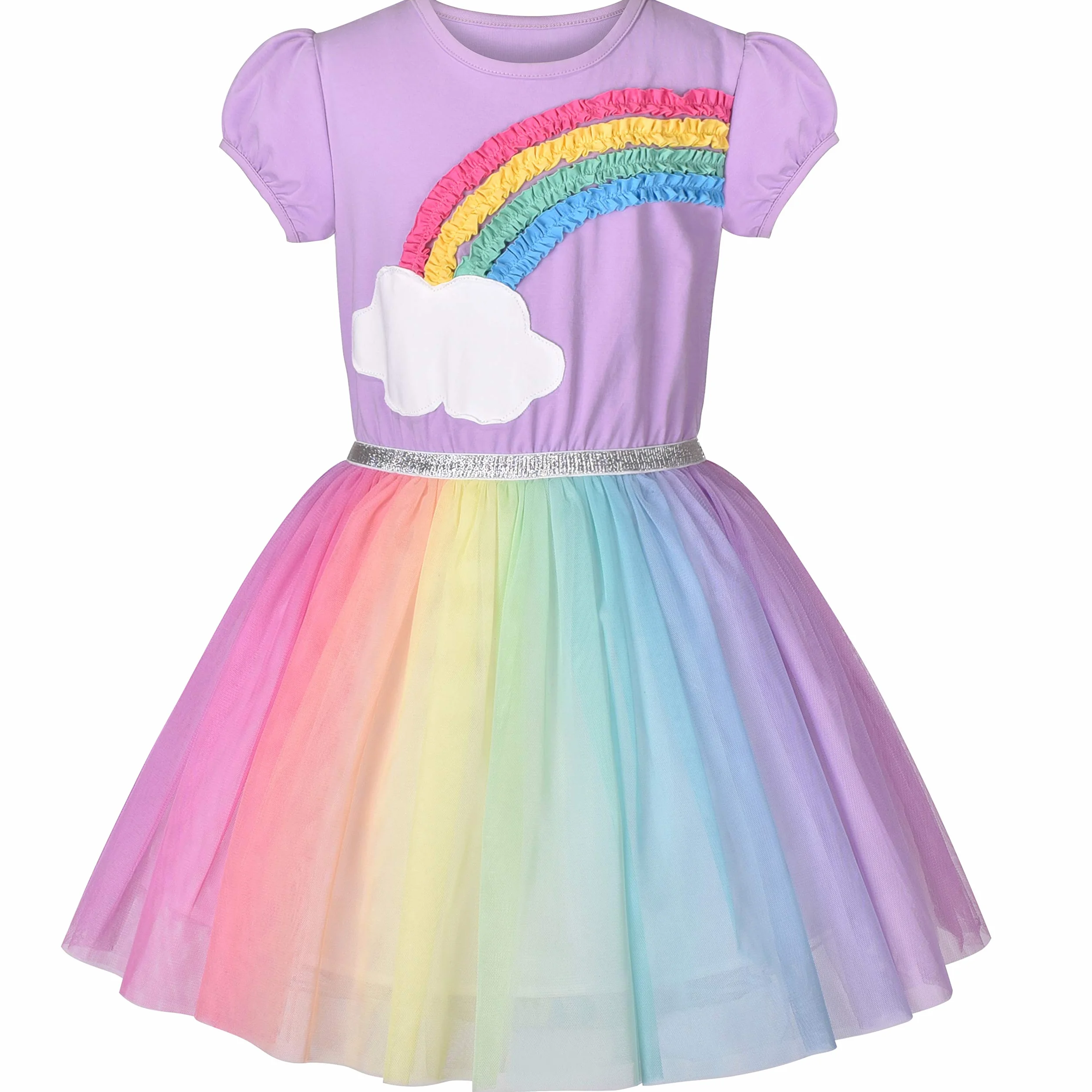 Sunny Fashion Vestito Bambina Natale Cappello di Babbo Natale Manica Lunga Festa 4-12 Anni