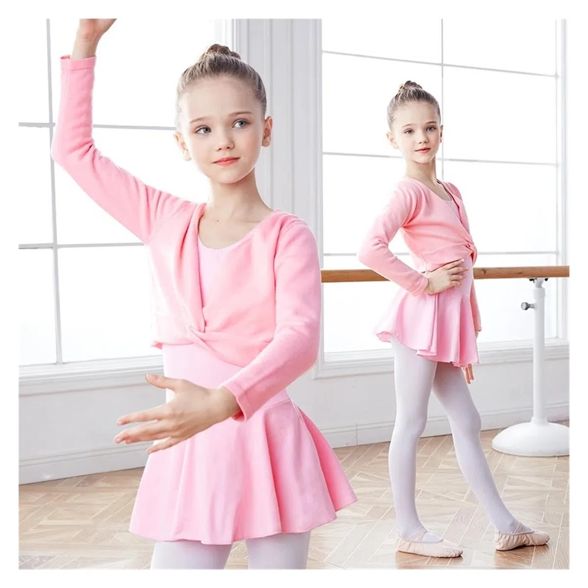 Top da Balletto for Ragazze, Maglione da Ballo, Cappotto Invernale Caldo, Maglieria a Maniche Lunghe, Top for Ragazze, Abbigliamento da Ballo, Top Avvolgente(Black,140(135-145CM))