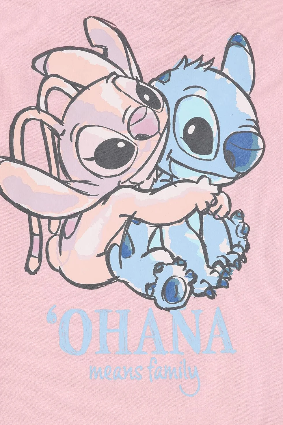 Disney Felpa con cappuccio rosa con scritta "Lilo and Stitch" e Angel, per bambine