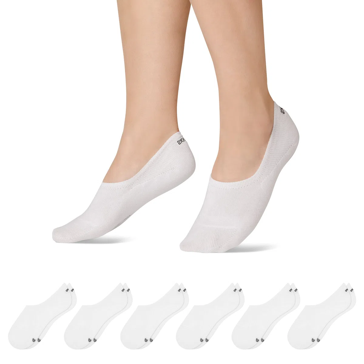 Snocks 6 Paia Calzini Fantasmini Corti in Cotone Organico Unisex - Taglie 35-50