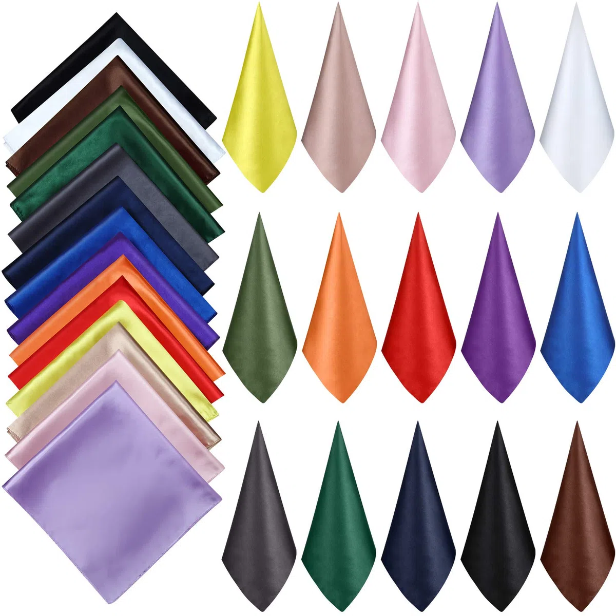 SATINIOR 15 Pezzi Sciarpa Collo Quadrato da Donna Fazzoletto da Collo Tinta Unita Misto Copricapo Sciarpa Bandana
