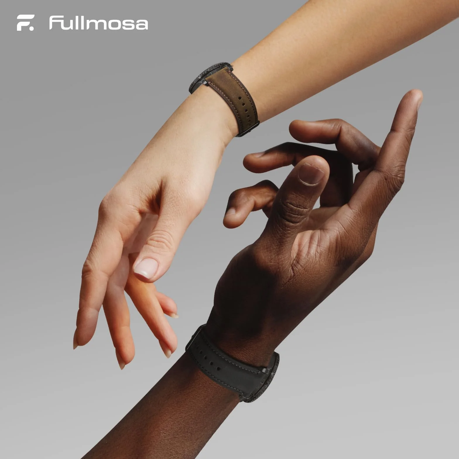 Fullmosa Cinturino in Vera Pelle 22mm e Sgancio Rapido, Cinturini Orologio per Uomo e Donna, 2 Pezzi Pelle Cinturino di Ricambio Compatibile con Smartwatch, Caffè&Nero con Fibbia Nero