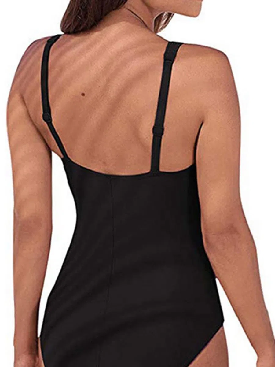Costume Intero Donna Sexy Costumi da Bagno Donna Interi Vintage Monokini con Controllo della Pancia Ruched Push Up Imbottito da Spiaggia Mare e Piscina Tinta Unita Swimsuit