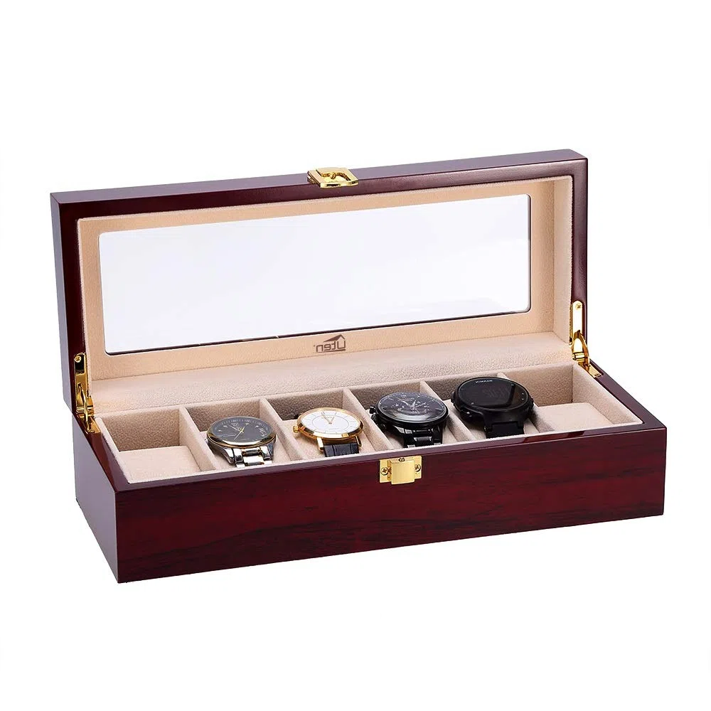 Espositore per orologi da uomo, in legno