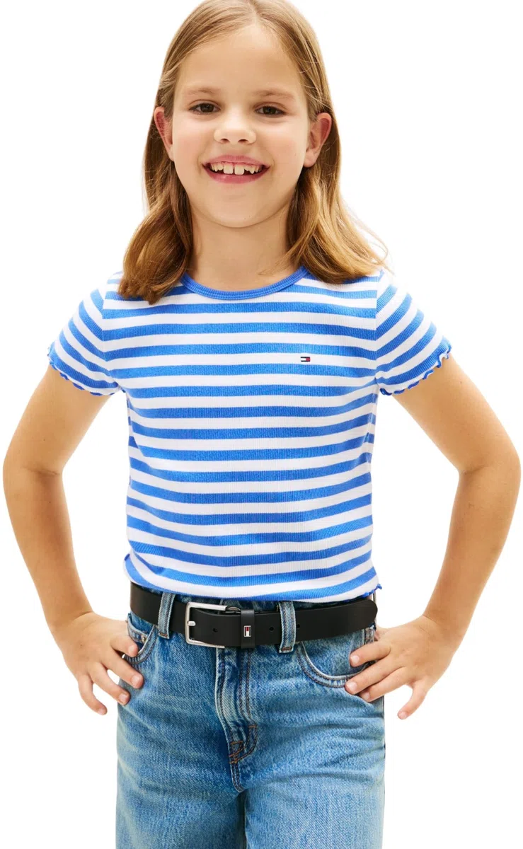 Tommy Hilfiger Essential Rib Top SS Kg0kg08590 Altri Top Bambine e Ragazze (Pacco da 1)