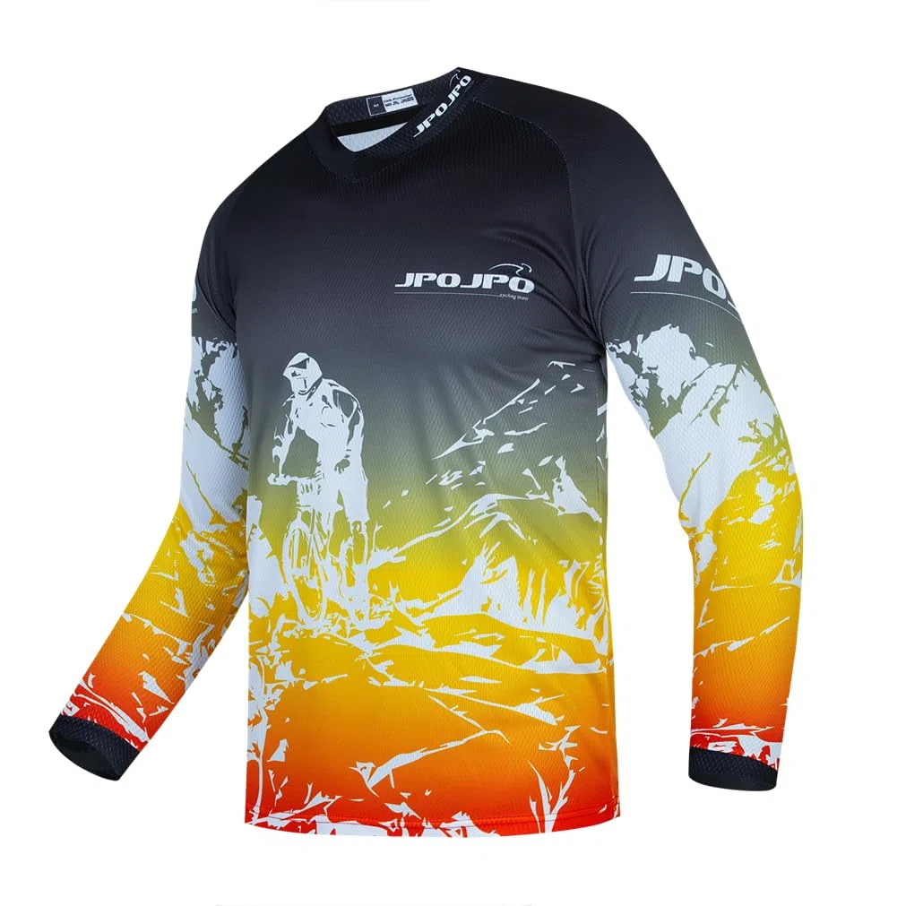 Hotlion Maglia per mountain bike per bambini, a maniche lunghe, da 4 a 14 anni, per motocross, ragazzi e ragazze, abbigliamento da corsa fuoristrada