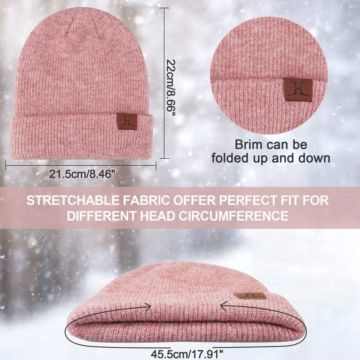 ZASFOU Donna Inverno Berretto Cappelli Sciarpa Touchscreen Guanti Set Caldo Maglia Teschio Caps per Le Donne Uomini
