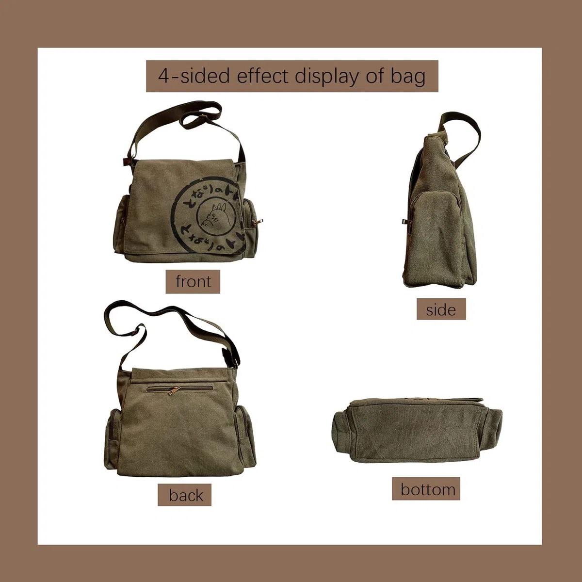 Borsa messenger in tela, borsa a tracolla in tela per uomo, borsa a tracolla in tela, borsa a tracolla da uomo di grande capacità per computer borsa casual-Xing