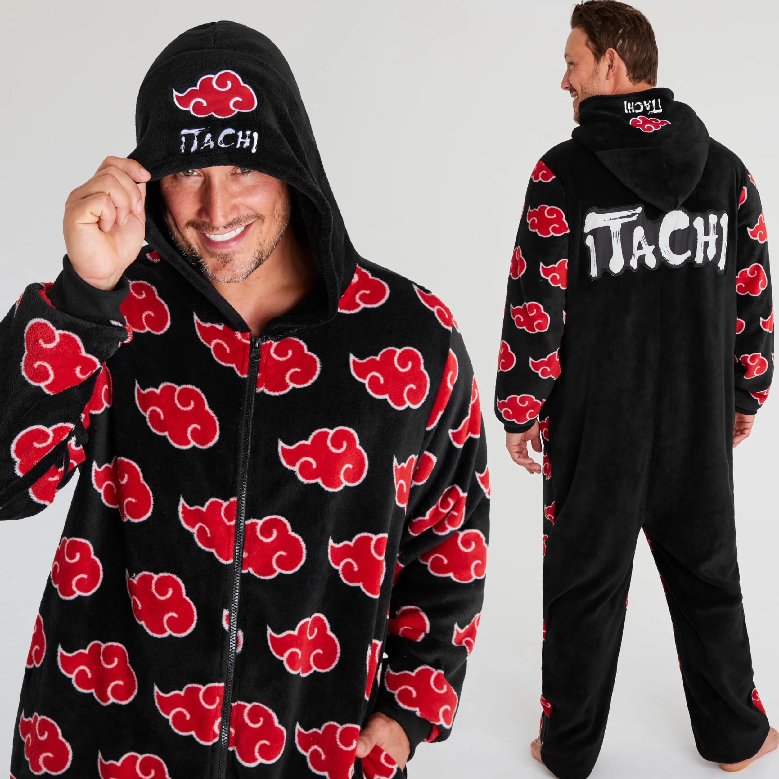NARUTO Tuta Intera Uomo e Ragazzo, M-3XL, Pigiama Intero Invernale con Cappuccio, Anime Abbigliamento da Casa, Regalo Uomo