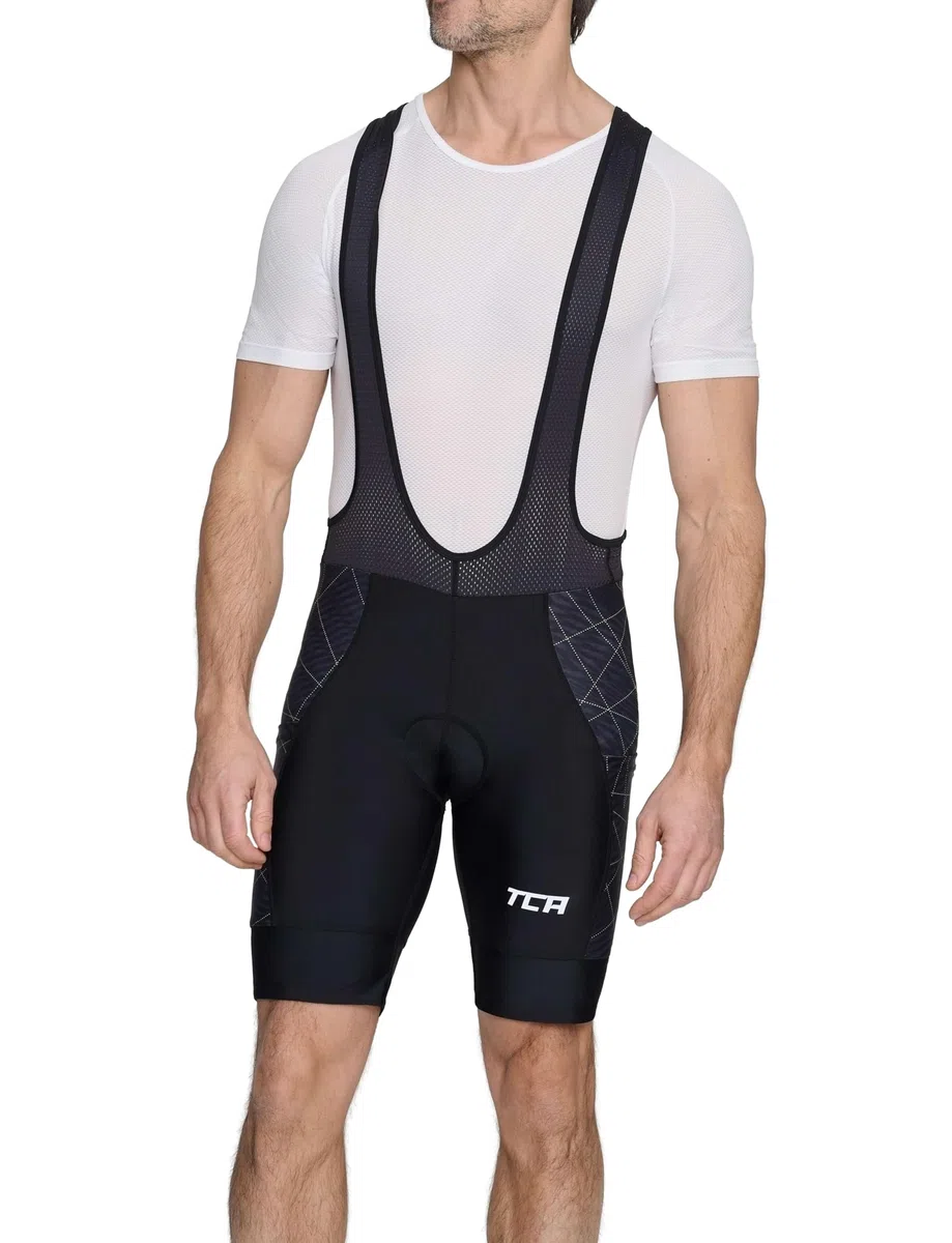 TCA Salopette Ciclismo Uomo con Fondello Professionale – Pantaloncini Bici con Bretelle e Tasche Laterali – Tessuto ad Asciugatura Rapida per Bici da Corsa, Gravel e MTB