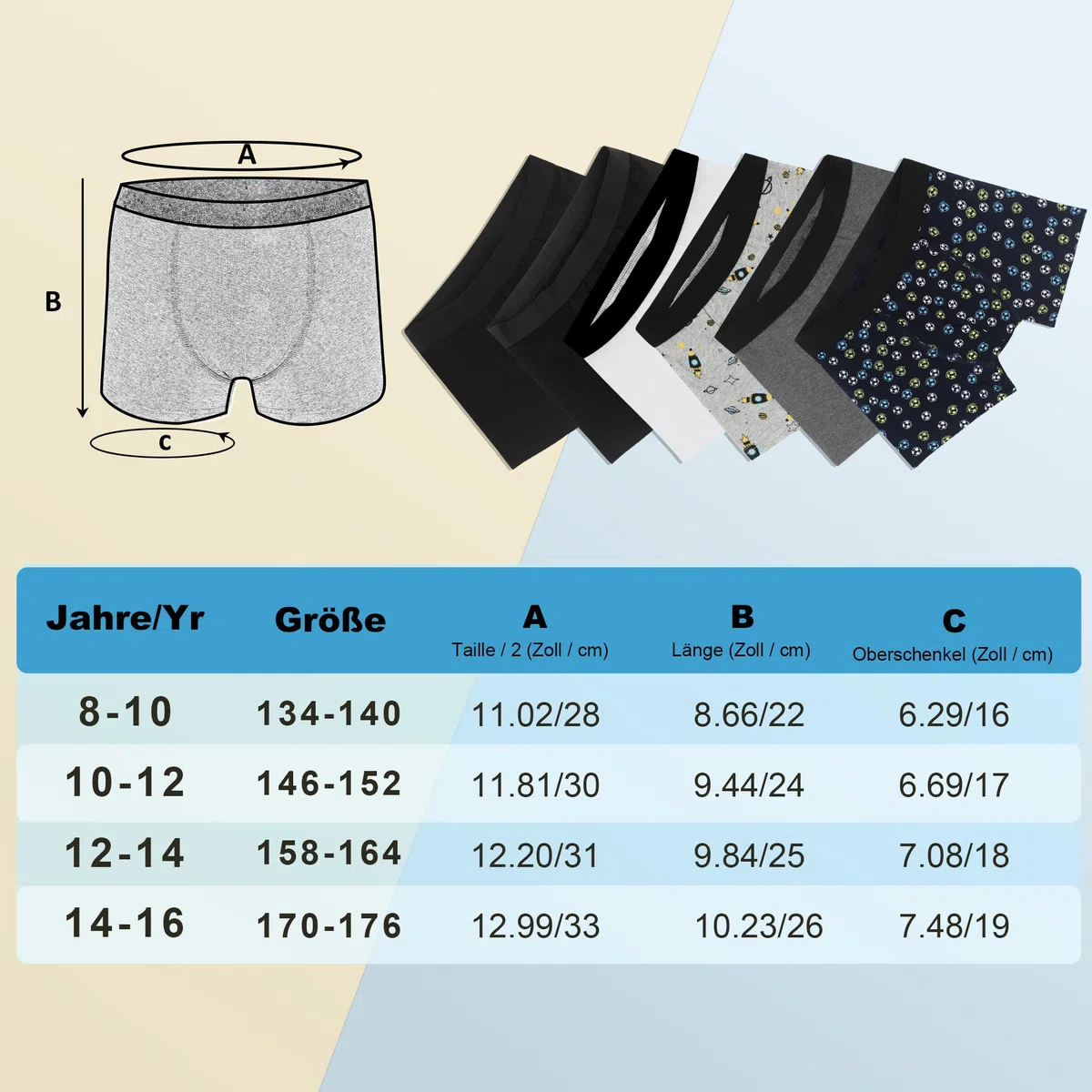 Boxer Bambino con Elastico in Vita, Boxer per Ragazzi (Confezione da 12) - Boxer da Bambino in Cotone Intimo Boxer in Cotone per Ragazzi 3-14 Anni Multicolore
