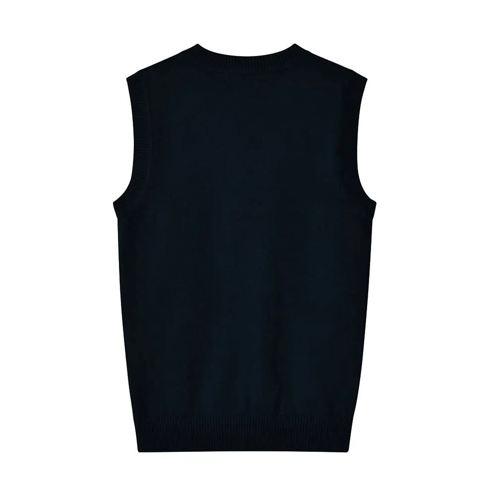 SMILING PINKER Gilet da Bambino in Maglia con Scollo V per Bambini Cotone Senza Maniche