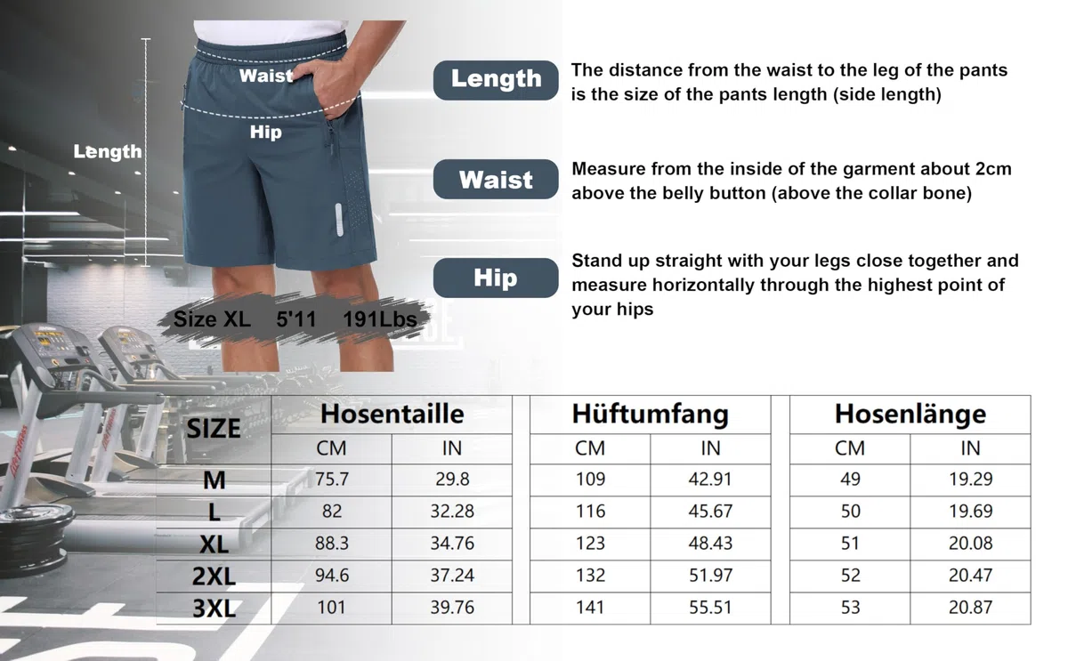 Pantaloncini Sportivi Uomo 8 Pollici con Tasca Zip - Tessuto Tecnico Asciugatura Rapida per Corsa, Palestra, Camminata Casual e Basket Leggero - Short Allenamento Traspirante